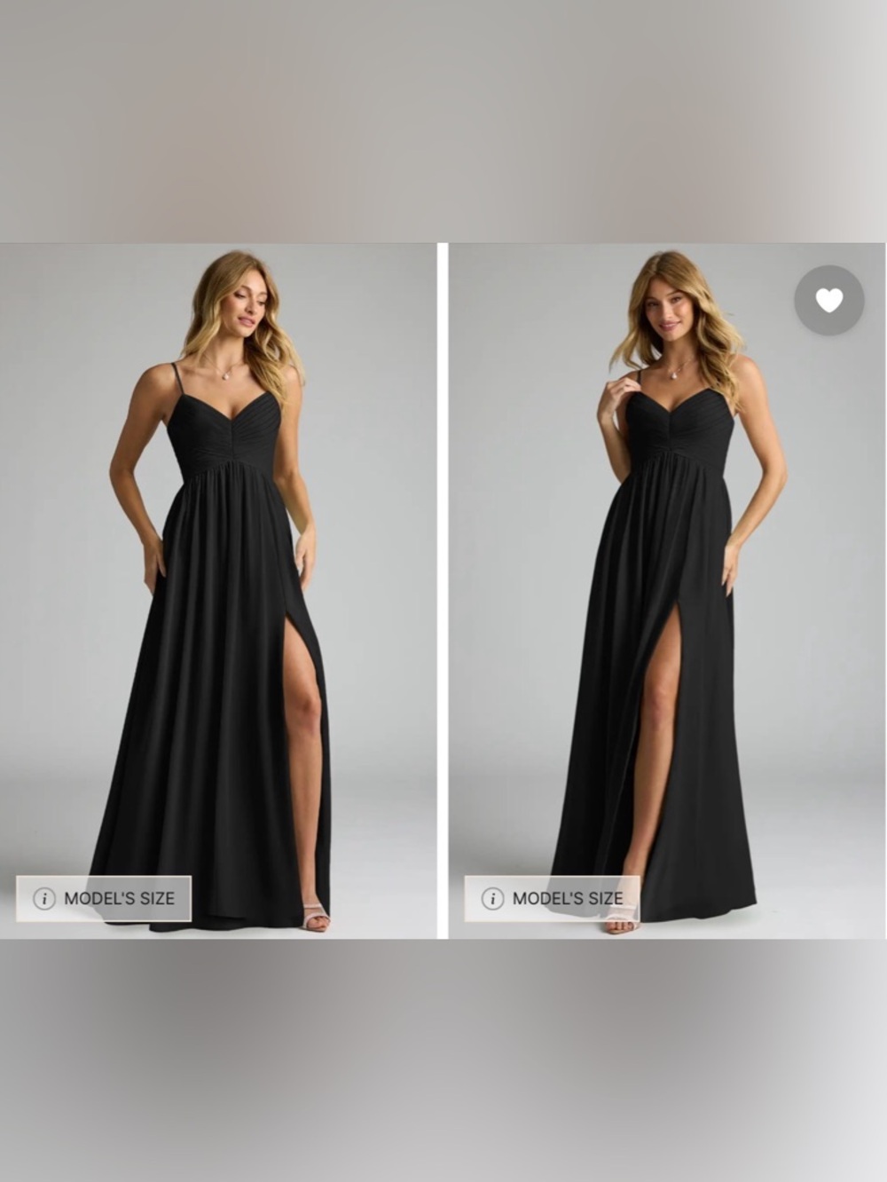 Azazie Alia Black A-Line Pleated Chiffon Dress